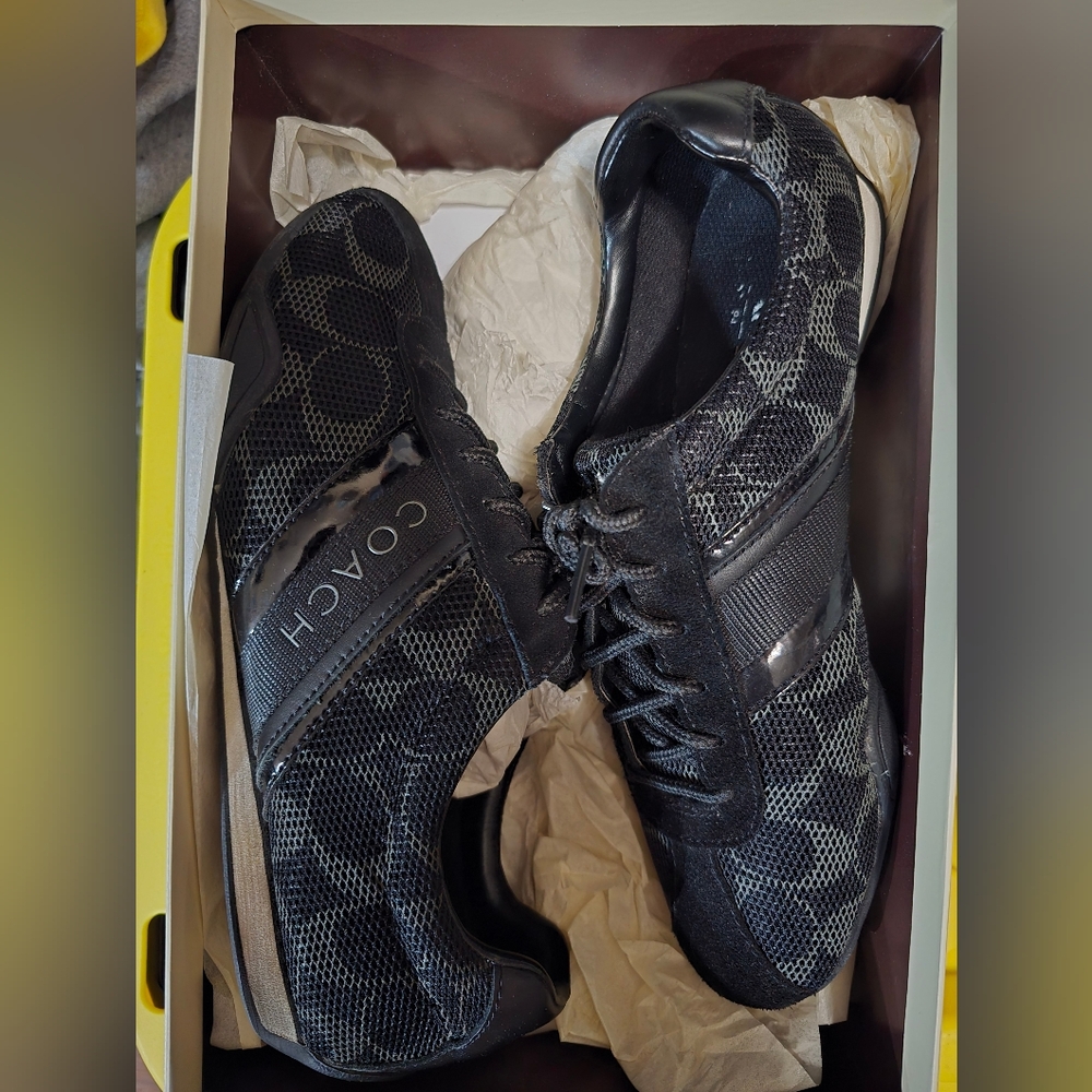 Coach women's Black Patterned Sneakers